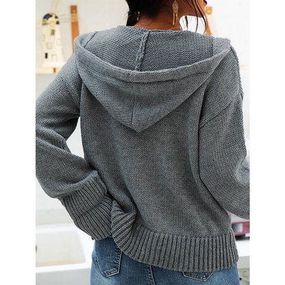 Damen gilet à capuche avec fermeture frontale à boutons Chic und Stil