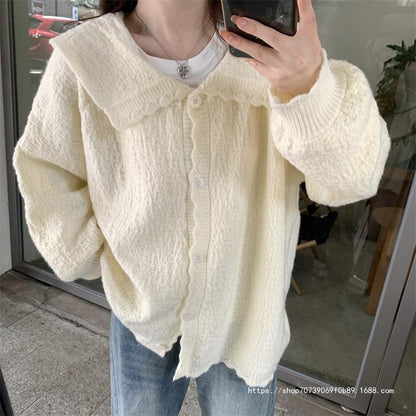 Dames Cardigan doux et structuré avec grand col Chic und Stil