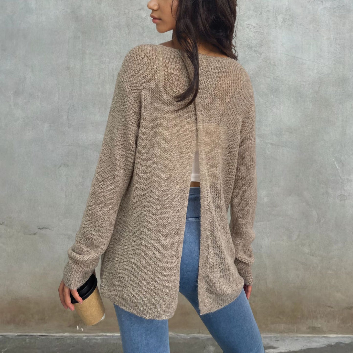 Dames pull léger en tricot transparent Chic und Stil