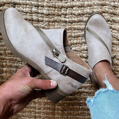 Bottines élégantes pour femmes avec des fermetures éclair décoratives et une semelle confortable Chic und Stil