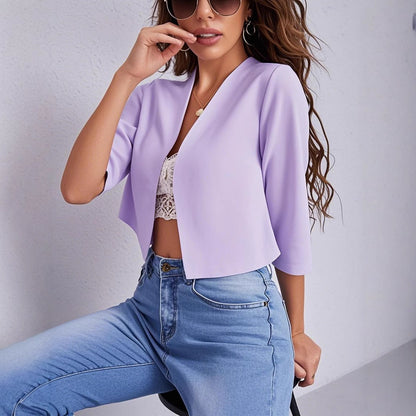 Dames blazer cropped décontracté Chic und Stil