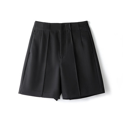 Shorts plissés taille haute ajustés pour femmes Chic und Stil