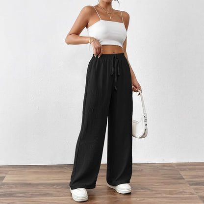 Loose linen pants for women with elastic waist and side pockets Chic and Style