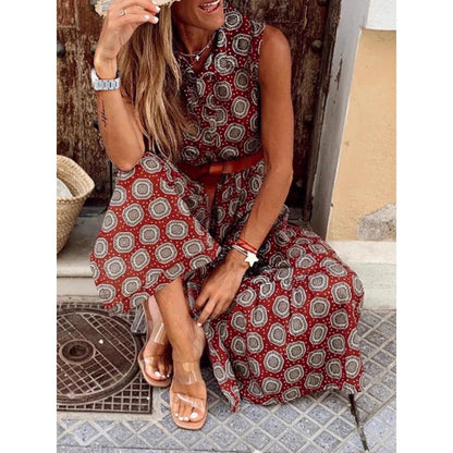 Robe maxi bohème pour femmes avec ceinture réglable Chic und Stil