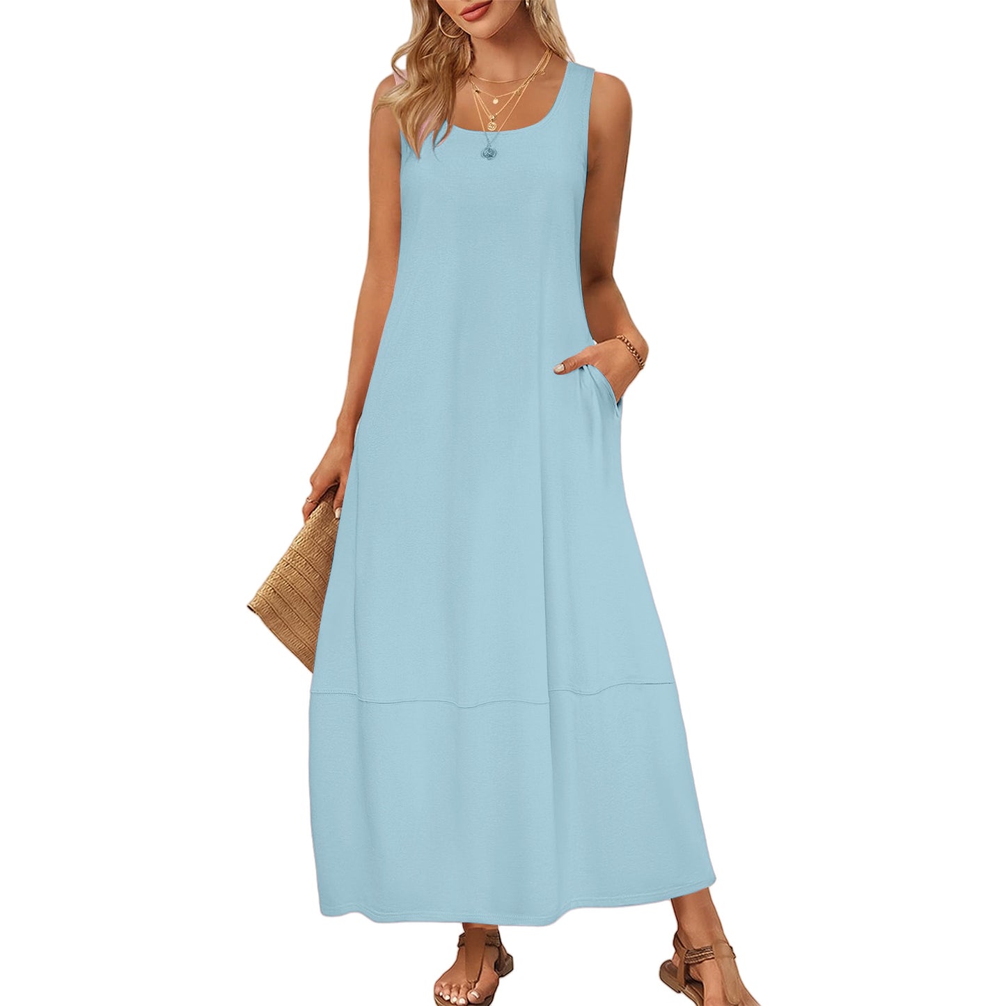 Robe maxi pour femmes à coupe décontractée avec poches pratiques Chic und Stil
