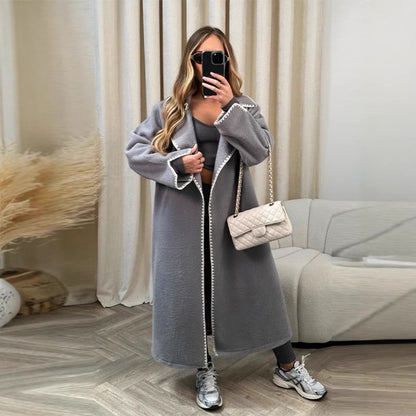 Dames Élégant Manteau Boucle Chic und Stil