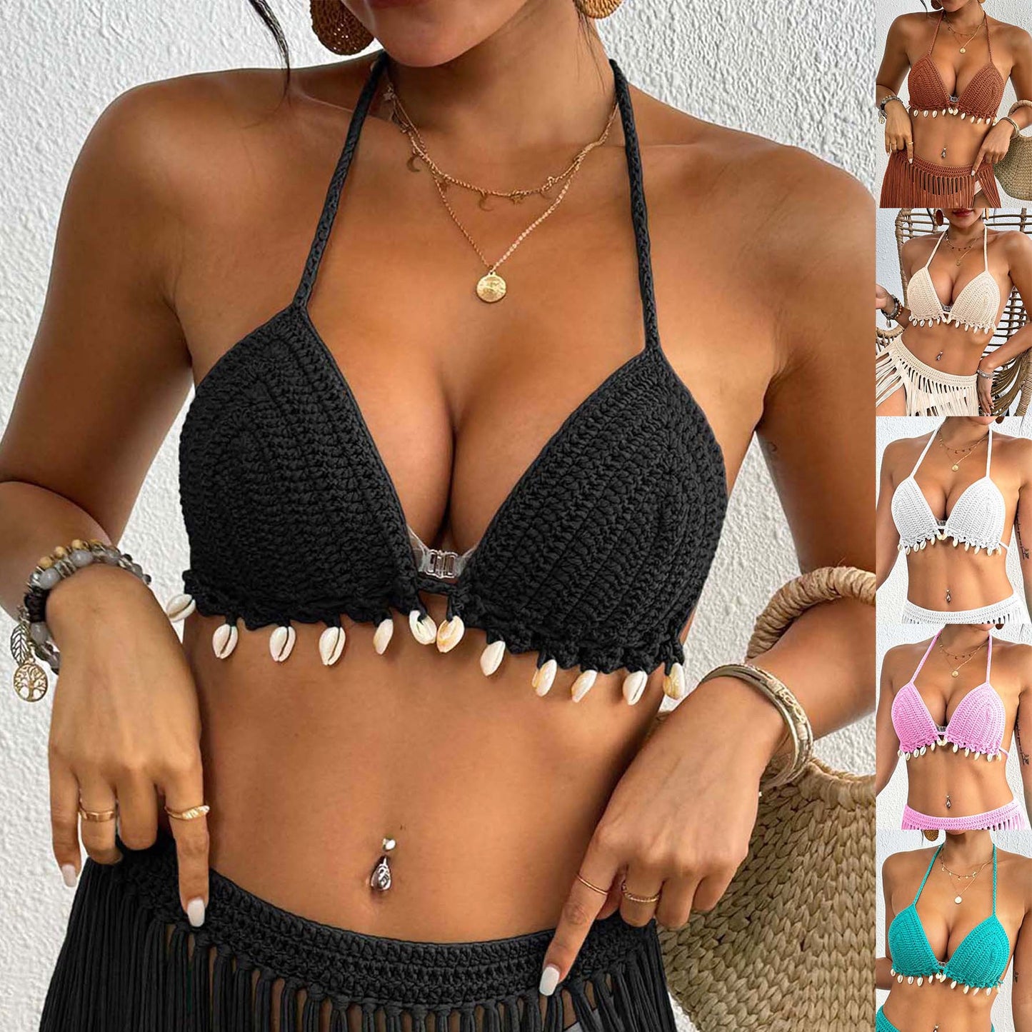 Fringe crochet bikini set for women Chic und Stil