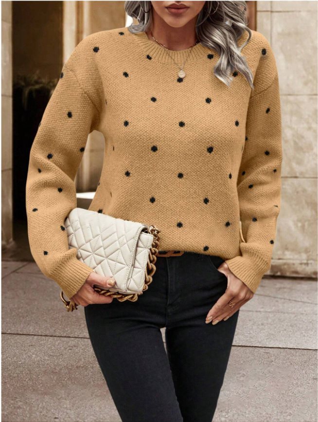 Pull en maille à motifs pour femmes avec col ras du cou et coupe décontractée Chic und Stil