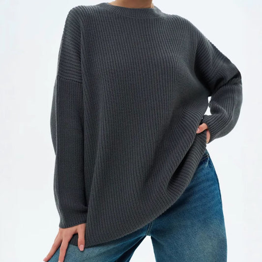 Femmes pull en gros tricot décontracté avec des manches larges et une coupe moderne Chic und Stil