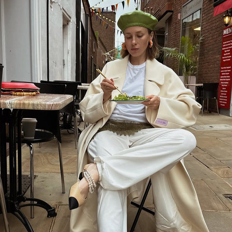 Dames Élégante Veste Oversized en Laine Chic und Stil