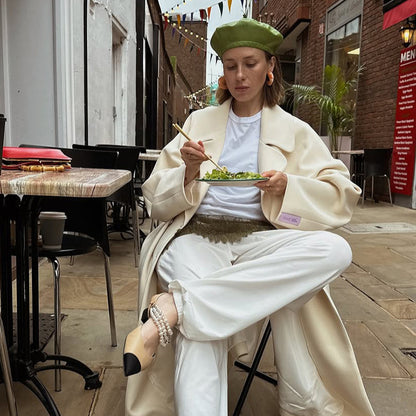 Dames Élégante Veste Oversized en Laine Chic und Stil