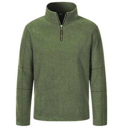 Fleece pullover for men with half-zip and high collar Chic and Style