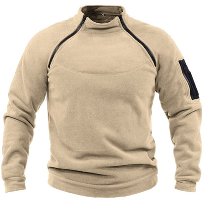 Fleece pullover for men with zipper and pockets Chic and Style