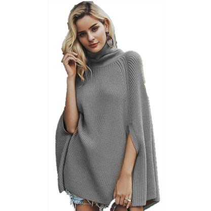 Dames grand pull en tricot avec col montant et coupe ample Chic und Stil