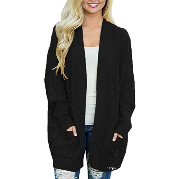 Dames Gros Tricot Cardigan avec poches profondes et structure élégante Chic und Stil