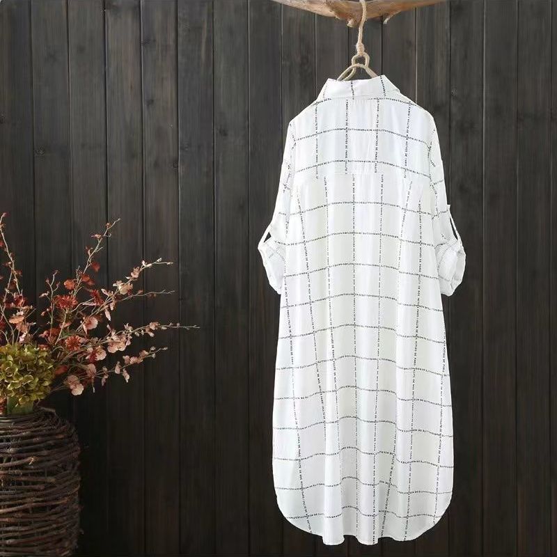 Dames grande taille lin Karoshiirt Chic und Stil