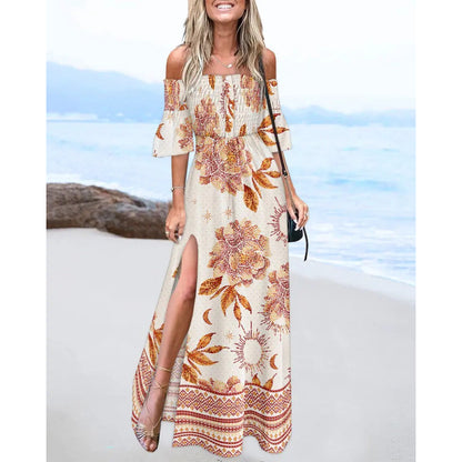 Dames Fleurs Maxi Robe Chic und Stil