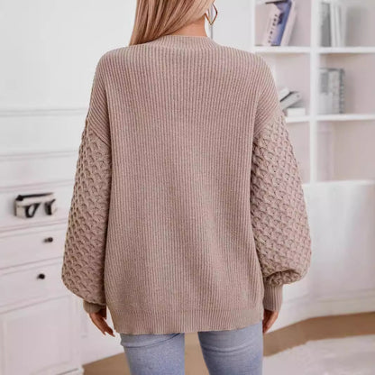 Veste en tricot pour femmes avec des manches texturées et des détails de boutons Chic und Stil