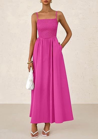 Robe maxi pour femmes avec haut élastique et jupe fluide Chic und Stil