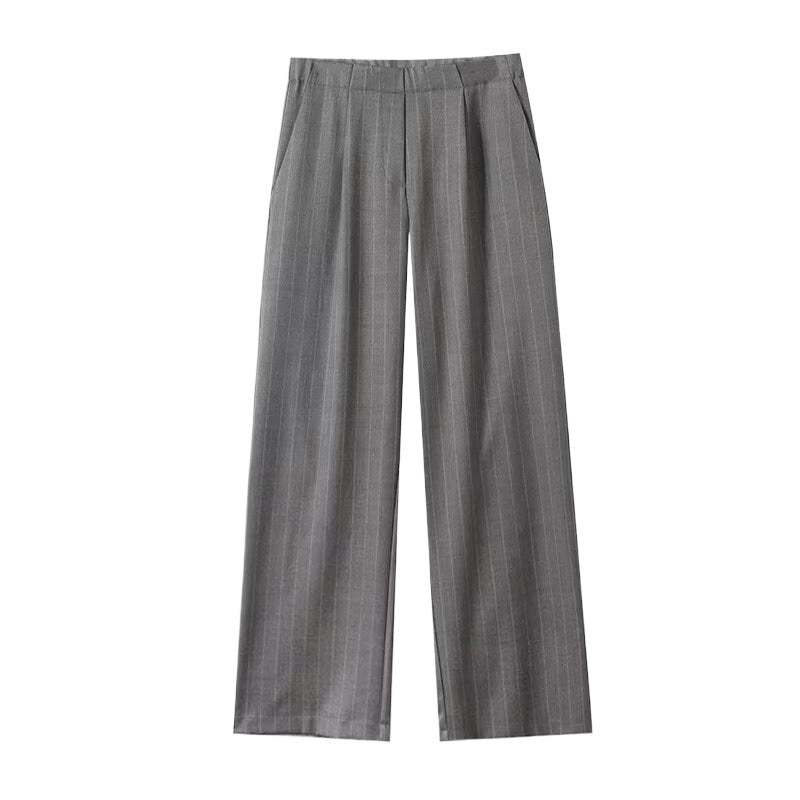Elegant wide striped pants for women with high waist Chic and Style