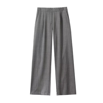Elegant wide striped pants for women with high waist Chic and Style