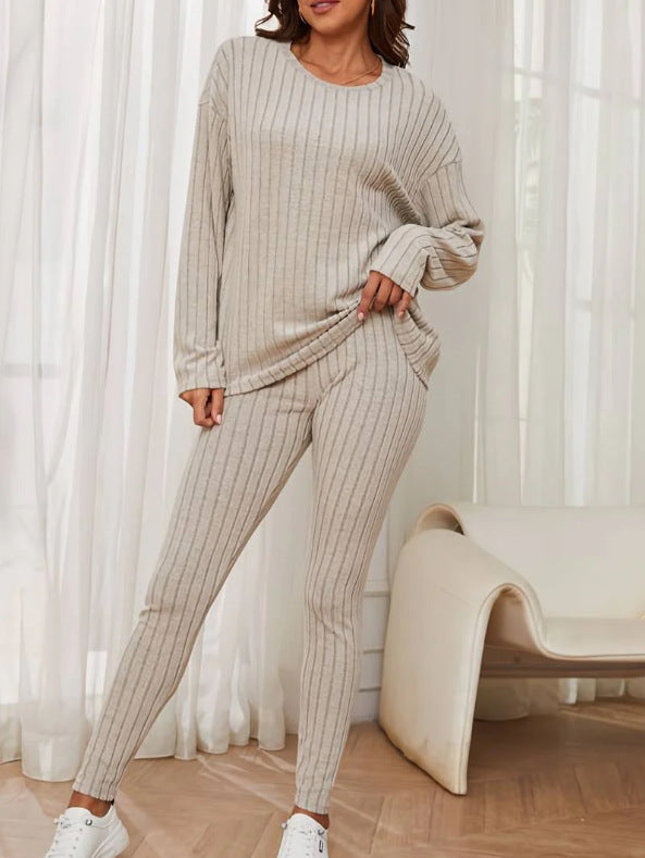 Dames Pull à manches longues en tricot avec structure côtelée Chic und Stil