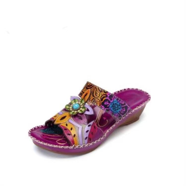 Sandales confort pour femmes avec design floral et semelle intérieure rembourrée Chic und Stil