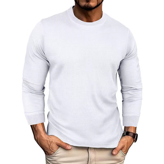 T-shirt à manches longues pour hommes en matériau ribbed respirant Chic und Stil