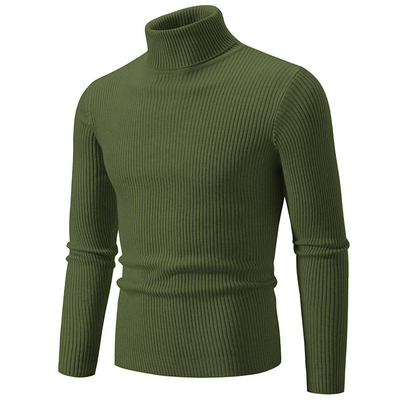 Pullover à col roulé tendance pour hommes avec un design en ribbing fin Chic und Stil