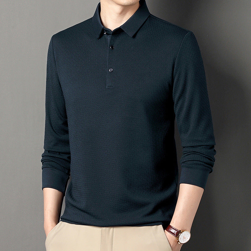Chemise polo à manches longues pour hommes avec design structuré et coupe moderne Chic und Stil