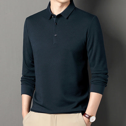 Chemise polo à manches longues pour hommes avec design structuré et coupe moderne Chic und Stil
