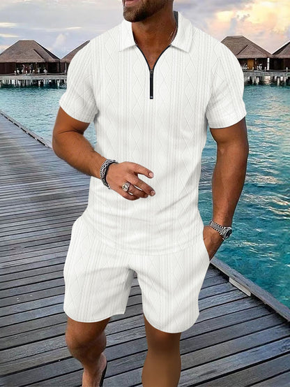 Survêtement décontracté à zip structuré pour hommes Chic und Stil
