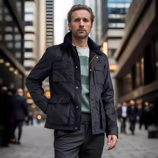 Functional utility jacket for men with practical pockets Chic and Style