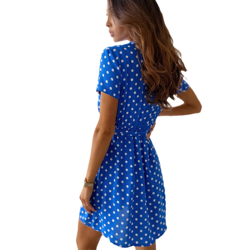 Robe mini portefeuille à pois Chic und Stil