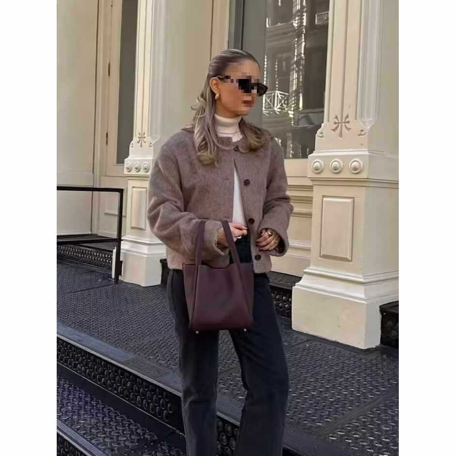 Dames élégante veste matelassée en fausse fourrure Chic und Stil