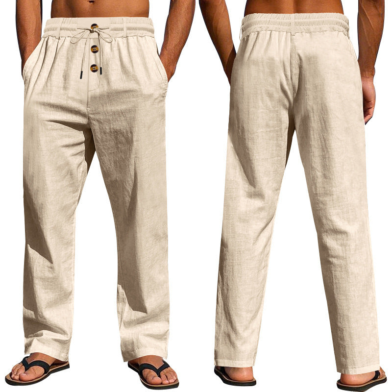 Comfortable and airy linen pants for men with elastic waistband and practical pockets Chic and Style