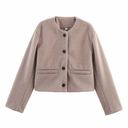 Dames élégante veste matelassée en fausse fourrure Chic und Stil