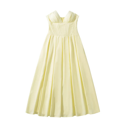 Robe maxi femme avec décolleté bustier élégant et jupe fluide Chic und Stil