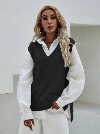 Pull en tricot pour femmes avec décolleté en V et coupe décontractée Chic und Stil