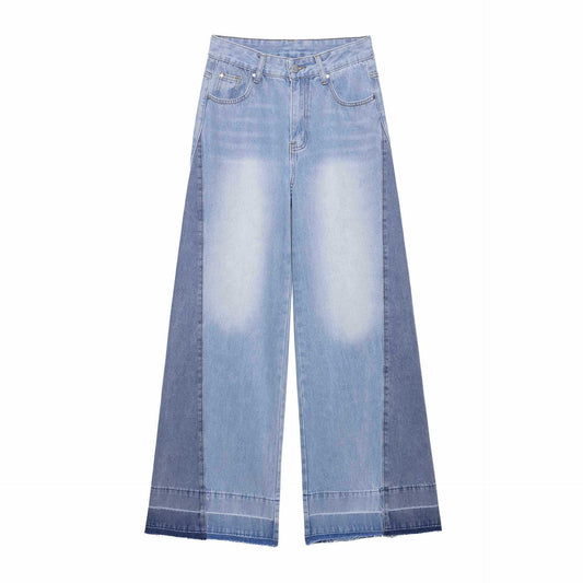 Damen weiter High-Waist Jeans Chic und Stil