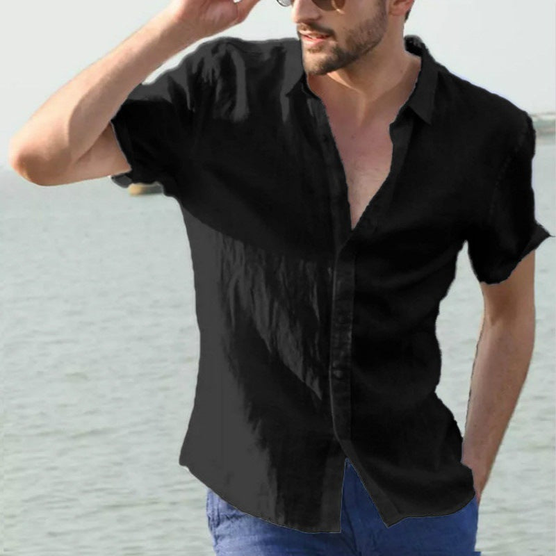 Chemise légère en lin à manches courtes pour hommes Chic und Stil