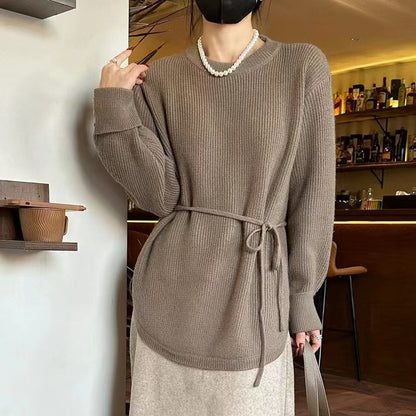 Pull en maille décontracté pour femmes avec lien à la taille et coupe décontractée Chic und Stil