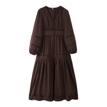 Robe bustier en dentelle pour femmes avec des détails élégants à volants Chic und Stil