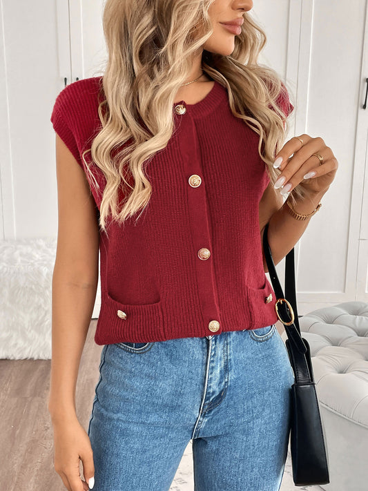 Cardigan en tricot pour femmes avec détails de boutons Chic und Stil