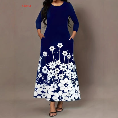 Robe maxi femme avec design floral et poches pratiques Chic und Stil