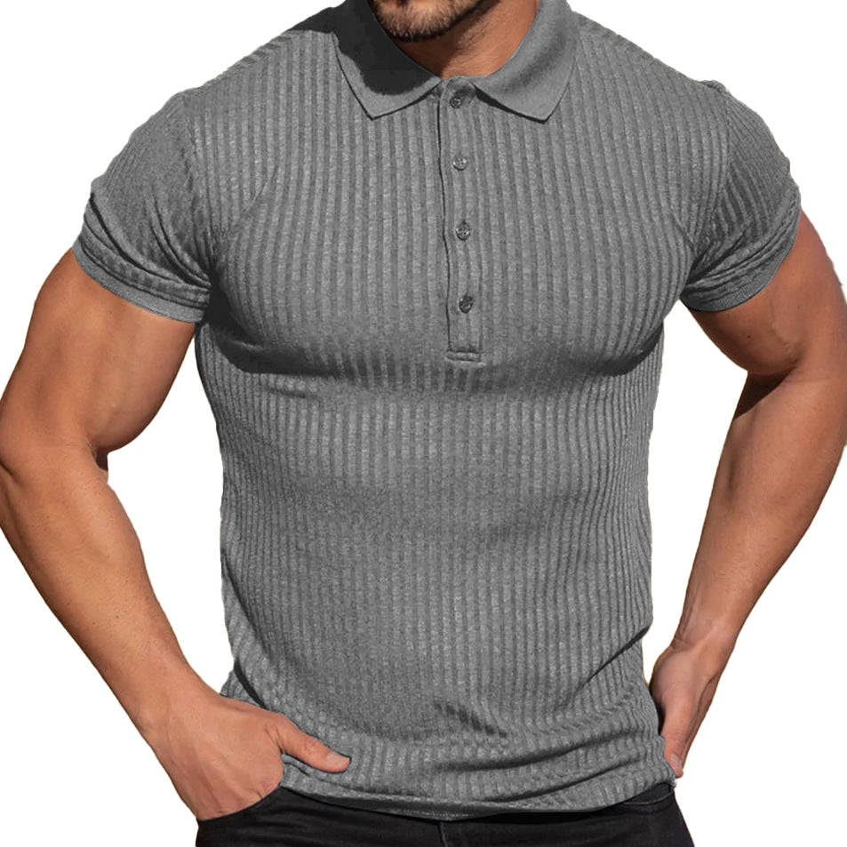 Chemise polo à manches courtes pour hommes en tissu structuré respirant avec col stylé Chic und Stil