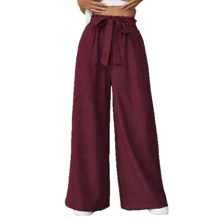 Ladies Wide Pants with Adjustable Waist Chic and Style