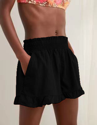 Women's leisure pants with ruffles and elastic waist Chic and Style