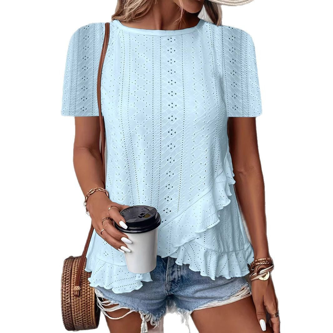 Blouse pour femmes avec des détails à volants et un insert floral Chic und Stil