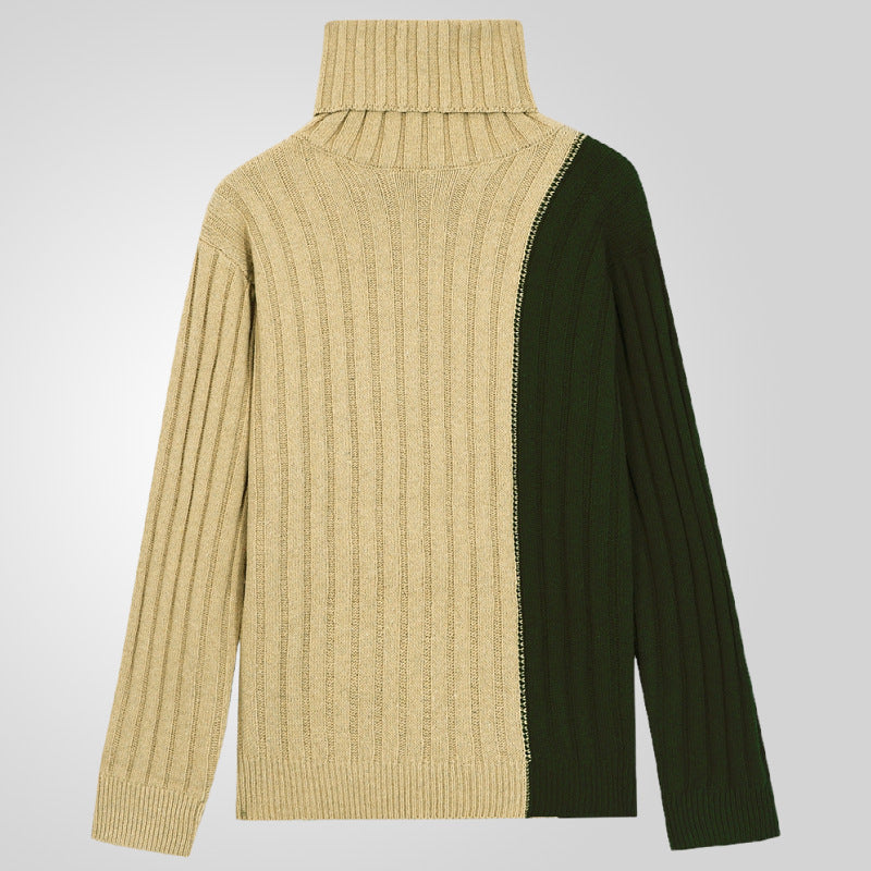 Pull en tricot pour hommes avec col montant moderne et design en dégradé de couleurs Chic und Stil